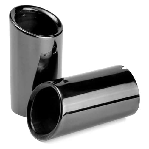 Image of Muffler tailpipes For A3 A4 Stainless Steel Car TailPipe Trim 2 Pcs Exhaust Muffler Tips Car tailpipes(Black)