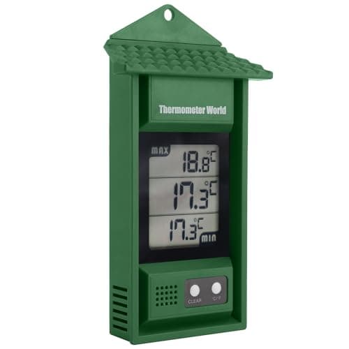 Image of Digital Max Min Thermometer - Monitor Max and Min Temperatures with This Handy Greenhouse Thermometer Garden Accessories Easily Wall Mounted Maximum Minimum