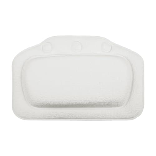 Image of Lotsdonxia Soft PVC Waterproof Bath Pillow for Tub, Ergonomic Neck & Back Support Cushion with 3 Suction Cups for Home Relaxation (White)
