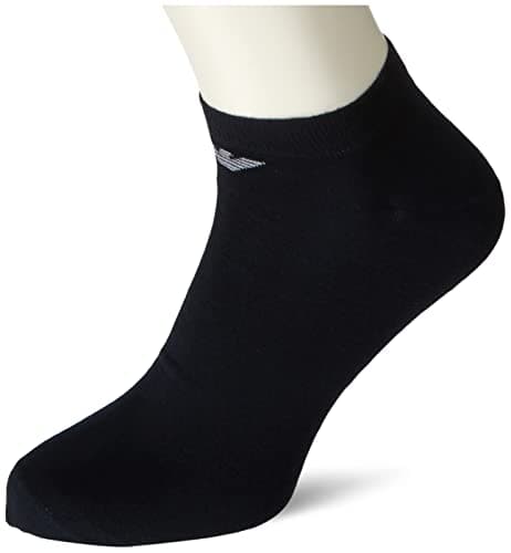 Image of Emporio Armani Men's 3-pack In-shoe With Jacquard Eagle 3 Pack In Shoe Socks, marine, L-XL UK