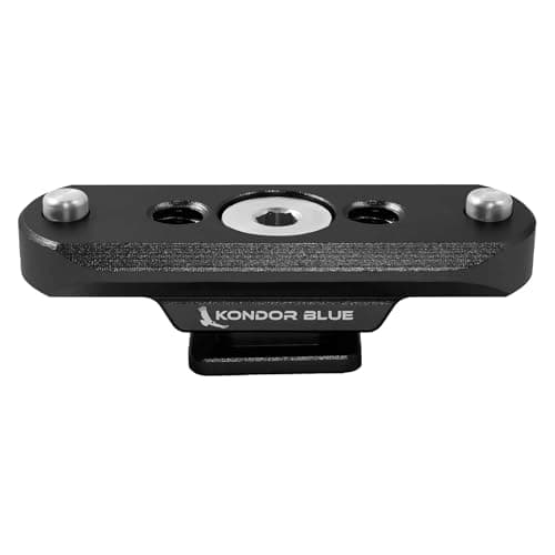 Image of KONDOR BLUE | NATO Rail to Hot Shoe Adapter for Remote Trigger Top Handles | Add a top Handle to Any Camera, Ultra-Durable, & Spring-Loaded Safety Pins | Raven Black