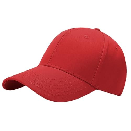 Image of Taeku Baseball Cap, Adjustable Cotton Vintage Hat for Men & Women, Unisex Sun Protection Hat for Running, Hiking, Outdoor Workouts & Casual Wear (Red)