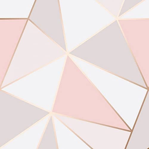 Image of Fine Decor Wallcoverings FD41993 UK Apex Geo Sidewall Wallpaper, Rose Gold, Full Roll,10.05m*52cm