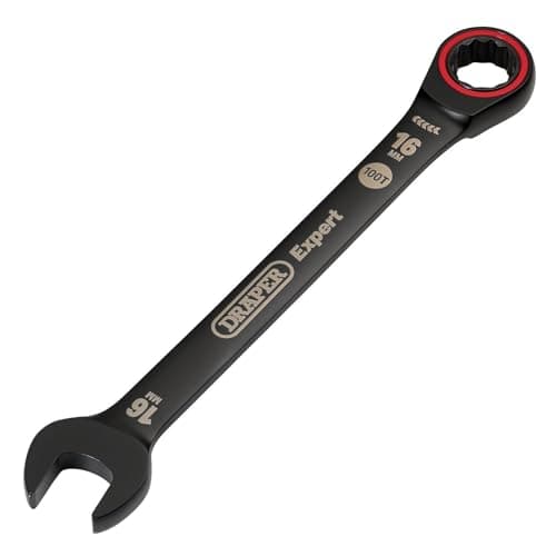 Image of Draper 03889 Expert HI-TORQ Metric Ratchet Combination Spanner, 16mm, Black
