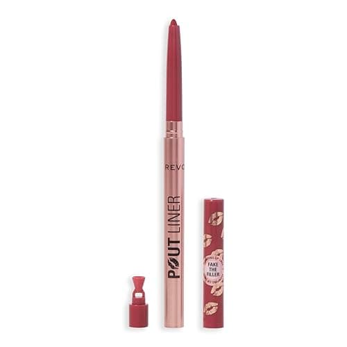 Image of Revolution Beauty, Pout Bomb Plumping Lip Liner, Long Lasting Lip Shaper with Hyaluronic Acid & Vitamin E, Vegan & Cruelty-Free, Warm Peach Orange