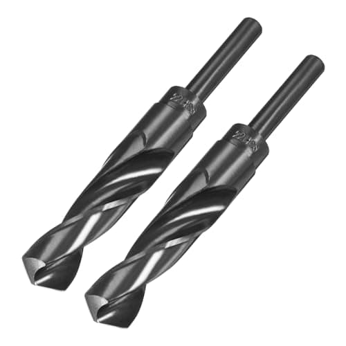 Image of sourcing map 2pcs Reduced Shank Drill Bits 22mm Black Nitride Coated High Speed Steel HSS 9341 with 1/2 Inch Straight Shank, Twist Drill Bit for Stainless Steel Alloy Metal Plastic