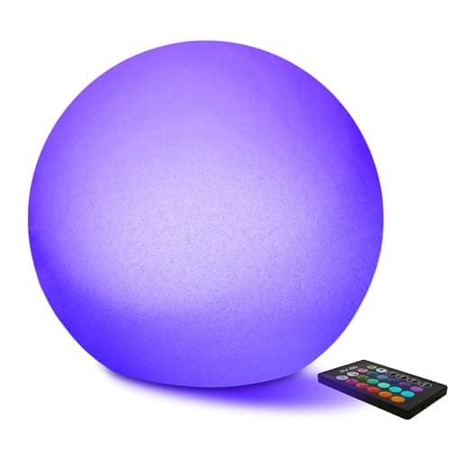Image of Mr.Go 12" Waterproof Light LED Ball Lamp Color Change Mood Light with Remote, Rechargeable Sphere Lamp Garden Orb Night Lighting with 16 Dimmable Colors for Indoor Outdoor Decor