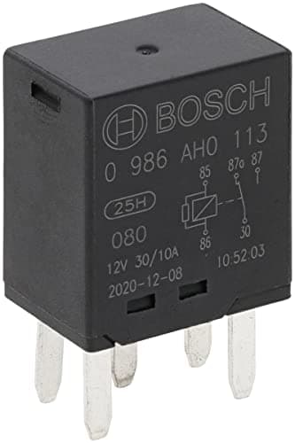 Image of Bosch 0986AH0113 Mini Relay 12V 30A, IP5K4, Operating Temperature from -40 Degree to 100 Degree C, 5 Pin Relay without Holder
