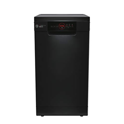 Image of Hoover H-DISH 500 Freestanding Slimline Dishwasher, 10 Place Settings, Class E, Total Care Programme & Quick Wash, Eco Mode, Black, 45x61x85 cm - HDPH 2D1049B-80