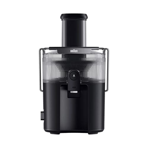 Image of Braun MultiJuice 5 - Cold Press Juicer with ColdXtract Technology, Fresh Juice in 15 Seconds, 75 mm Feed Tube, 1.5L Pulp Container, One-Touch Anti-Drip System, Stainless Steel Filter, Black (SJ5000)