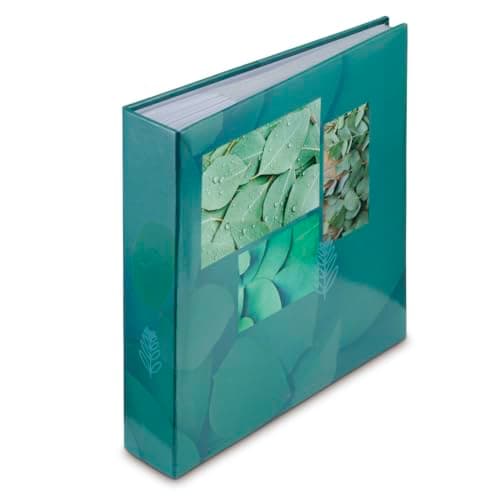 Image of Hama Singo II Photo Album with Pocket and Memo Area (200 Photos 10 x 15 cm, 100 Pages, Size 22.5 x 22 cm, Memory Card Pocket, Leaf Design) Green