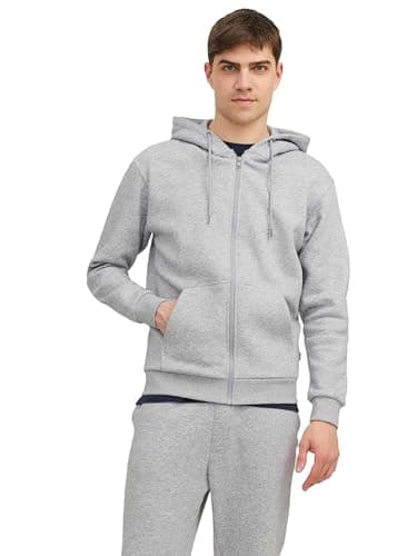 Image of BRAND KRUZE Mens Tracksuit Set Long Sleeve Zip Up Hoodie and Casual Cotton Regular Fit Joggers Set KZMS140 TRACKSUIT GREY XL