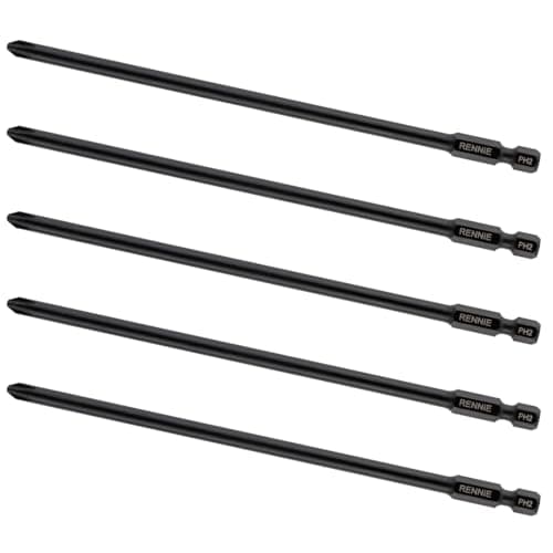 Image of 5 x Rennie Tools 157mm PH2 Autofeed Collated Drywall Screwdriver Gun Bit Heavy Duty Phillips No.2 Compatible with Makita BFR550 6843 DFR550