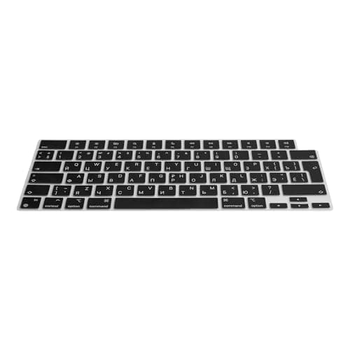 Image of kwmobile Keyboard Cover Compatible with Apple Macbook Air 13 M4 2025 A3240 - Keyboard Cover Russian QWERTY - Black