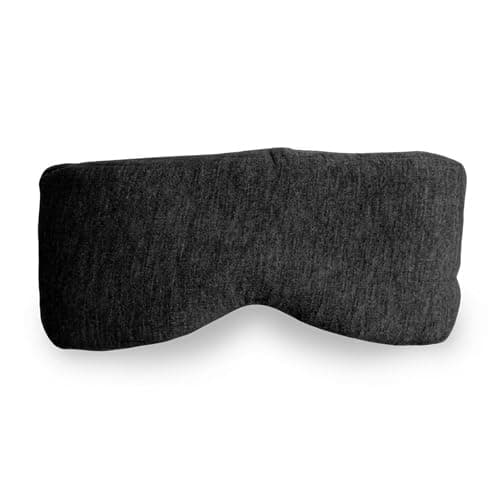 Image of SnoozZy Cotton Eye mask – Cotton Sleeping Mask. Face Hugging, Fully Adjustable, Soft Eye Wrap. Comfortable and Perfect for Sleep and Travel. Light Blocking Blindfold – Dark Grey