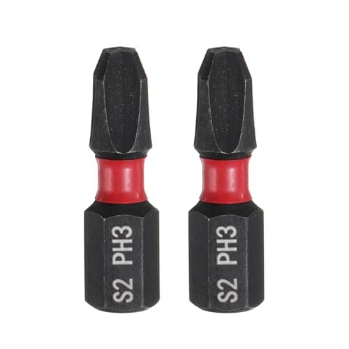 Image of sourcing map 2pcs PH3 Phillips Screwdriver Bit 1/4" Hex Shank 25mm/1" Length Magnetic Cross Head Hex Bits S2 Steel Screw Driver Bit Industrial Grade Electric Drill Bits