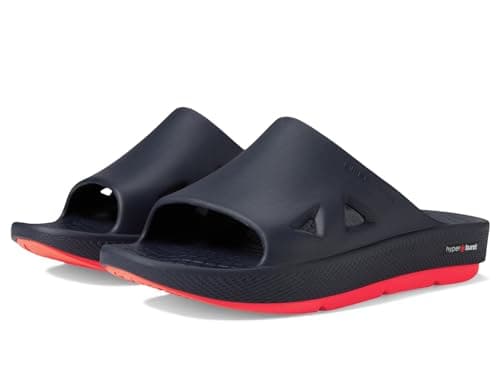 Image of Skechers Men's Go Recover Refresh Dual Density Arch Fit Slide Sandals, Navy/Coral, 8 UK