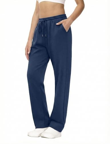 Image of Aseniza Women Joggers Tracksuit Bottoms Ladies Jogging Sweatpants Activewear Trousers Straight Leg Gym Pants Blue-L