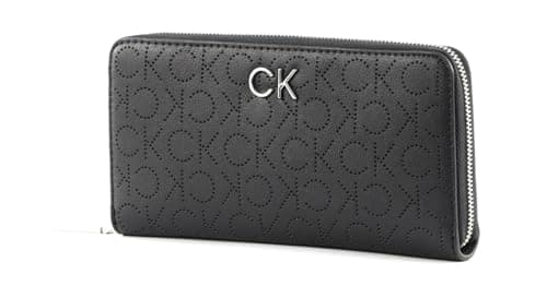 Image of Calvin Klein Re-Lock Slim Zip Around Wallet LG Perf CK Black