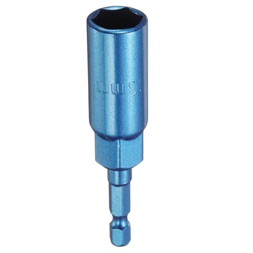 Image of sourcing map Nut Driver 13mm Hex Drive Socket CR-V Steel Power Screw Drill Bits Socket Wrench Tools with 1/4" Quick Change Hex Shank for Power Drills Impact Drivers, Blue