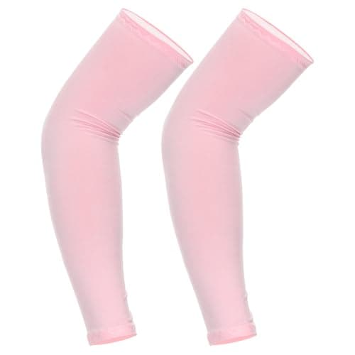 Image of YELARXI Sun Protection Arm Sleeves for Men and Women, Compression Cooling Sun Sleeves to Cover Arms-Fitting for (Sports - Workout- Golf-Basketball), S & 1Pair & Spandex & Pink