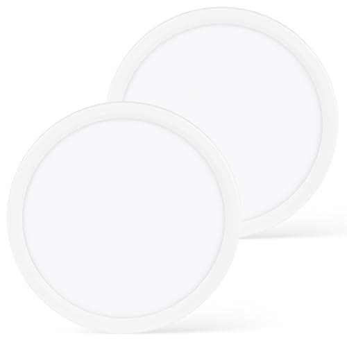 Image of Birnetek® LED Ceiling Light with Radar Sensing 2-Pack, White 1530LM LEDs Round Flush Ceiling Lamp for Bathroom, 3 Color (3000K/4000K/6500K), Timable (30S/60S/120S) for,Kitchen,Bedroom,Hallway