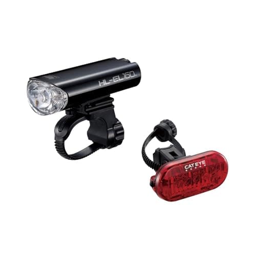 Image of CatEye Bike Lights Set - 160 Lumen LED Front Bicycle Light Front and Back with OptiCube Lens | Multiple Modes, Long Runtime MTB | Cycling Lighting | EL-160/Omni 5 | CatEye Bike Accessories