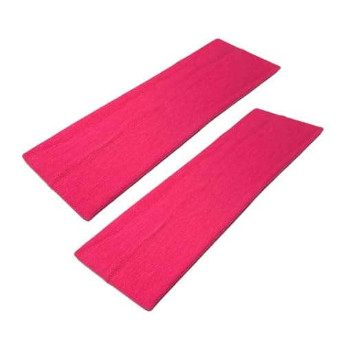 Image of WESTEND CHOICE 7cm Wide Headbands 2 Pack Plain Stretchy Hairband Unisex Kylie Headband Bandeau Gym Exercise Headbands for Women & Men Soft Yoga Head Band (Fuchsia)