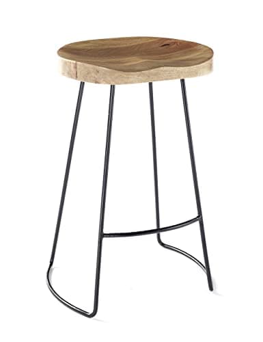 Image of North interiors Elm Home And Garden designer kitchen pub bar stool 70cm High White Black Copper (Black Frame)