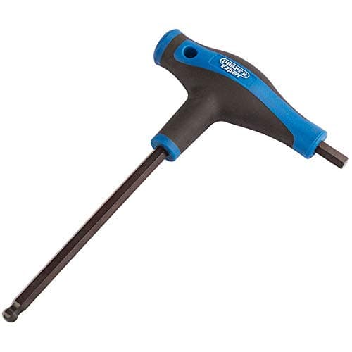 Image of Draper Expert 8.0mm Hexagon & Ball End Allen Key Metric T Handle Hand Tools | Hex Key Wrench | Soft Grip Chrome Vanadium Steel | 33912