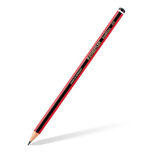 Image of STAEDTLER 110-4H Tradition Graphite Pencil for Drawing & Sketching - 4H (Box of 12), Red