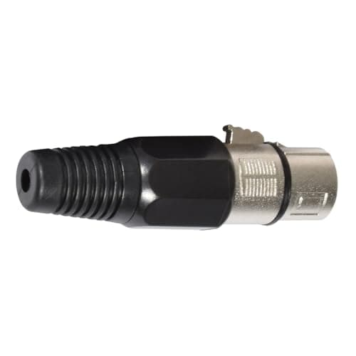 Image of QTX | 3-pin XLR Socket Connector - Easy DIY, Strain Relief, Quick Mounting, Versatile Use, Secure Connection for Making or Repairing Microphone & DMX Cables | Socket