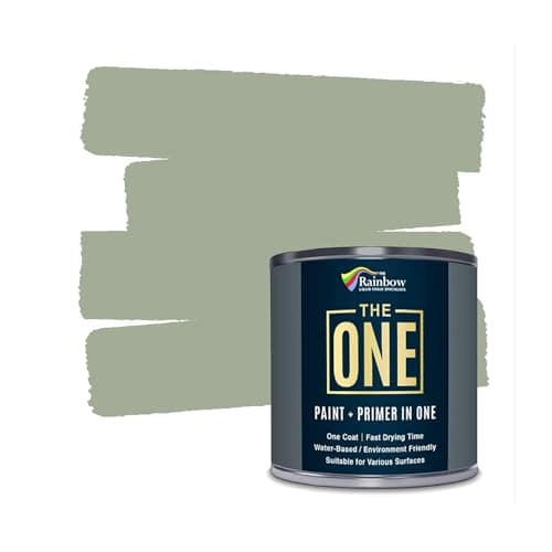 Image of The ONE All-In-One Paint & Primer - Sage Green Gloss, 250 ml | Multi-Surface 1 Coat Formula | Easy Indoor & Outdoor Decorating for Home & Garden Wall, Floors, Furniture | Durable, Water-Based, Low VOC