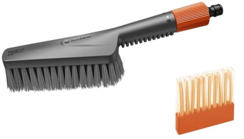Image of Gardena Cleansystem Wash Set with Hand-Held Brush S Soft: Cleaning Brush for Sensitive Surfaces and Narrow Areas, with Water-Flow Regulation, incl. soap Sticks for Effective Washing (18860-20)