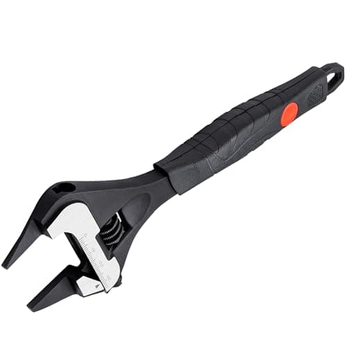 Image of MAXPOWER 8-inch 200mm Adjustable Wrench, Slim Jaw Adjustable Wrench with Soft Grip, Wide Jaw Large Opening, SAE and Metric Scale Marked, Ergonomic Grip