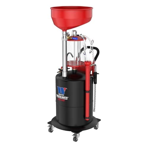 Image of WELZH Waste Mate Pneumatic Oil Drainer and Extractor 70L Tank with Measuring Cup and Funnel Dual Function Gravity and Suction System for Oil Removal in Garage Workshop Fleet Maintenance 5885-WW