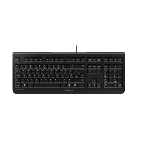 Image of CHERRY KC 1000, Wired Keyboard, UK Layout (QWERTY), Plug & Play via USB Port, Flat Design, Whisper-Quiet Keystrokes, Black