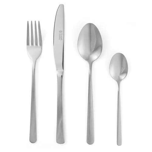 Image of Russell Hobbs RH00023 24 Piece Cutlery Set – Vienna Stainless Steel Flatware Service for 6 People, Knife & Fork Silverware, Dishwasher Safe Knives Forks Spoons, Mirror Polish Finish, Home/Restaurant