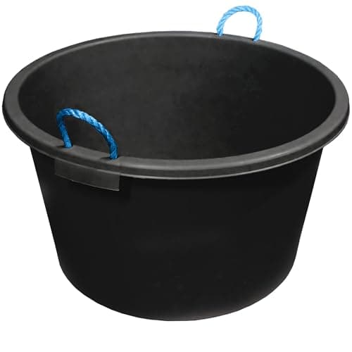 Image of 70L Black Heavy Duty Plasterer Mixing Cement Muck Water Bucket Storage Bucket with Rope Handles