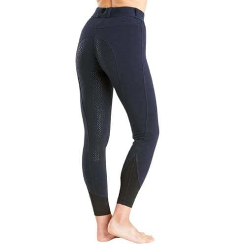 Image of Harry Hall Farnell Full Grip Seat Breeches - 4-Way Stretch Cotton Blend - Secure Waistband with Silicone Grip - Mid-Rise Fit, Stretch Ankle Panels - 28 - Navy Blue