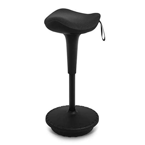 Image of IWMH Standing Office Stool, Ergonomic Wobble Stool, Office Stool, Adjusting height and swivels 360° working seat (Black)
