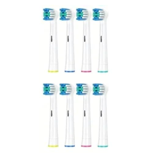 Image of Replacement Toothbrush Heads Compatible with Braun Oral-B – Medium Bristles – Fits Vitality, Professional Care, SmartSeries, Triumph, TriZone & More (8 Pack in White)