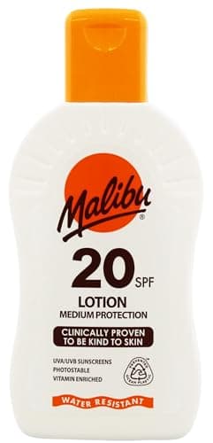 Image of Malibu Sun SPF 20 Sun Lotion, Moisturising Sunscreen for Body, Lightweight Hydrating Sun Cream, Water Resistant, Vitamin Enriched, 200ml
