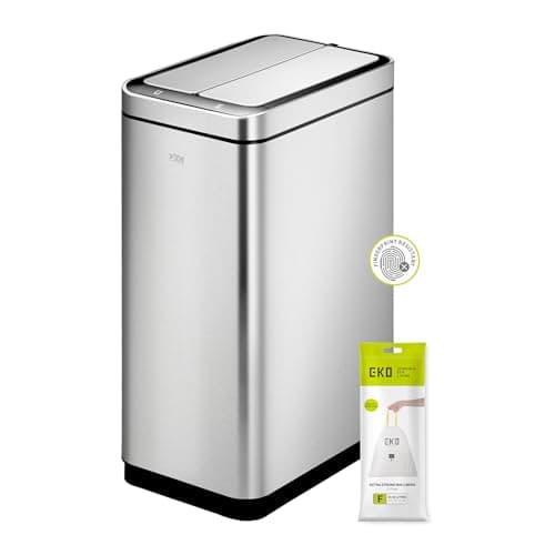 Image of EKO Deluxe Phantom Motion Sensor Kitchen Bin - Touchless Automatic Rubbish Bin - Perfect for Kitchen & Home, Stainless Steel, 45 Litre