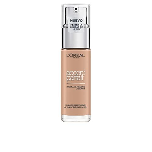 Image of L'Oréal Paris Make-Up Designer Accord Parfait - 3.R/3.C Rose Beige - Foundation Foundation Foundation Liquid Dispenser Bottle - (Beige Rose, R3, Normal Skin, Dispenser Bottle, Liquid)
