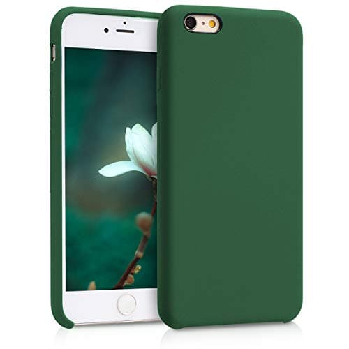 Image of kwmobile Case for Apple iPhone 6 Plus / 6S Plus Case - Soft Cover - Shockproof Silicone - Wireless Charging Dark Green