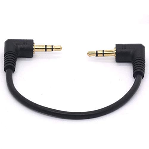 Image of baolongking Short 3.5mm Right Angle Cable, Gold Plated 90 Degree 3.5 Male to Male Audio Stereo Jack Plug Car Aux 3-Pole TRS 25cm