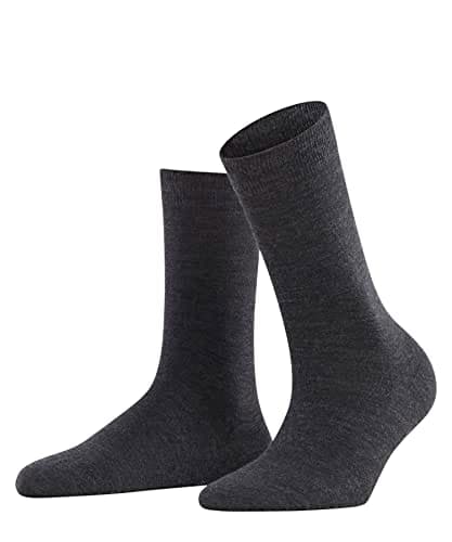 Image of FALKE Women's Softmerino W So Wool Cotton Plain 1 Pair Socks, Grey Anthracite Melange 3089, 5.5-6.5
