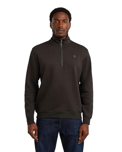 Image of G-STAR Men's Premium Core Half Zip Sweater, Brown (ganache D26459-C235-G652), S