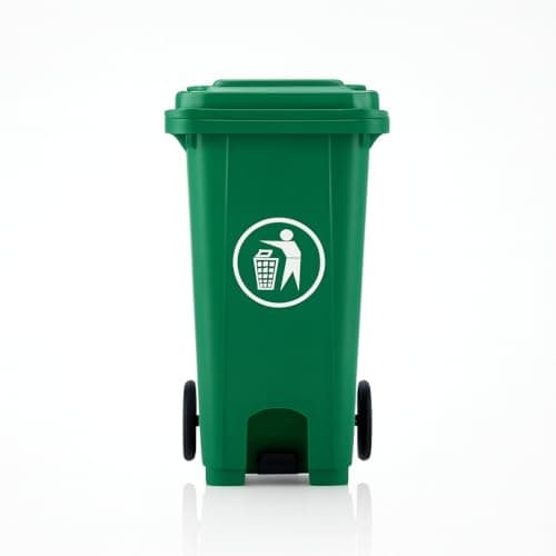 Image of BURAKH Recycling Wheelie Bin Dustbin Rubbish Waste Trash Kitchen Home Office 100L 120L EN840 | Outdoor Rubbish Waste with Wheels | Recycling Food Dustbin (Pedal Green, 100L)